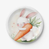 Süße Wasserfarbe Osterhase Karotte Pappteller (Vorderseite)