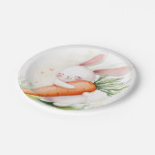 Süße Wasserfarbe Osterhase Karotte Pappteller (Schrägansicht)