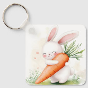 Süße Wasserfarbe Osterhase Karotte Schlüsselanhänger