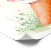 Süße Wasserfarbe Osterhase mit Karotte Poster (Ecke)