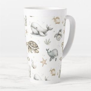 Süße Wasserfarbe-Ozean-Baby-Tiere Milchtasse