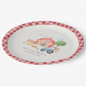 Süße Wasserfarbe Scheunen Bauernhoftiere Baby Show Pappteller (Schrägansicht)