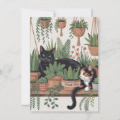Süße Wasserfarbe-Script-Botanik-Katze Dankeskarte (Vorderseite)