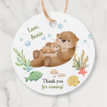 Süße Wasserfarbe Seeotter-Mutter & Baby