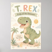 Süße Wasserfarbe T. Rex Dinosaurier-Kinderzimmer Poster (Vorne)