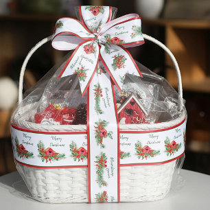 Süße Wasserfarbe-Vogelhaus-Weihnachtsfeier Satinband