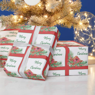 Süße Wasserfarbe Vogelhaus Weihnachtsfeiertag   Geschenkpapier