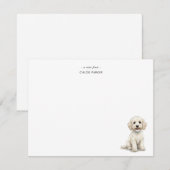 Süße Wasserfarbe Weiße Cockapoo-Hund-Flach Dankeskarte (Vorne/Hinten)