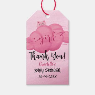 Süße Wasserfarbe Wolke Baby Mädchen Shower Geschen Geschenkanhänger