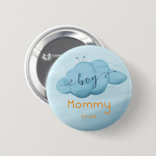 Süße Wasserfarbe-Wolken-Baby-Junge-Shower-Mama-wir Button