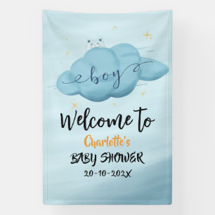 Süße Wasserfarbe-Wolken-Baby-Jungen-Party Banner
