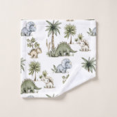 Süße Wasserfarben-Baby-Dinosaurier Badhandtuch Set (Waschlappen)