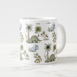 Süße Wasserfarben-Baby-Dinosaurier Jumbo-Tasse