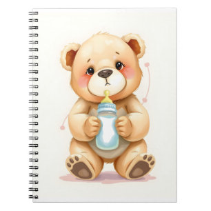 Süße Wasserfarben-Baby-Teddybär-Illustration Notizblock