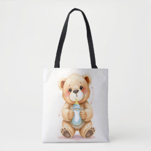 Süße Wasserfarben-Baby-Teddybär-Illustration  Tasche
