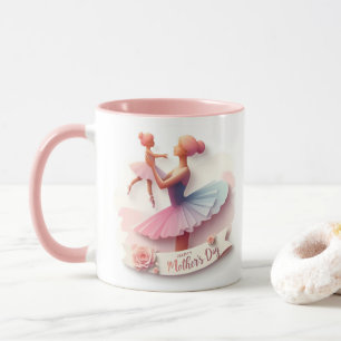 Süße Wasserfarben-Ballerina-Mutter-Silhouette-Tass Tasse