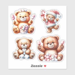 Süße Wasserfarben-Bären-Aufkleber – Adorable Teddy Aufkleber