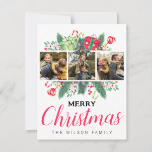 Süße Wasserfarben-Blätter Frohe Weihnachten Famili