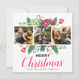 Süße Wasserfarben-Blätter Frohe Weihnachten Famili