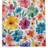Süße Wasserfarben-Blumen Duschvorhang (Vorderseite)