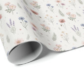 Süße Wasserfarben-Blumen Geschenkpapier (Rolleneckpunkt)