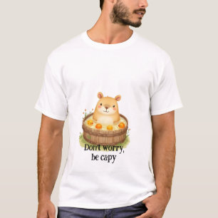 Süße Wasserfarben-Capybara in einem Whirlpool mit T-Shirt