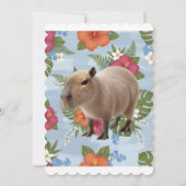 Süße Wasserfarben-Capybara-Tier-Illustration Einladung (Rückseite)