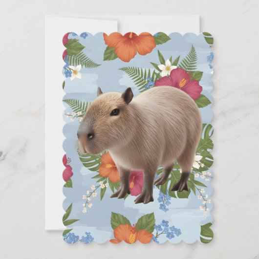 Süße Wasserfarben-Capybara-Tier-Illustration Einladung (Vorderseite)