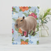 Süße Wasserfarben-Capybara-Tier-Illustration Einladung (Stehend Vorderseite)