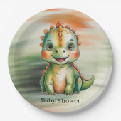 Süße Wasserfarben-Dinosaurier-Baby-Party Pappteller (Vorderseite)