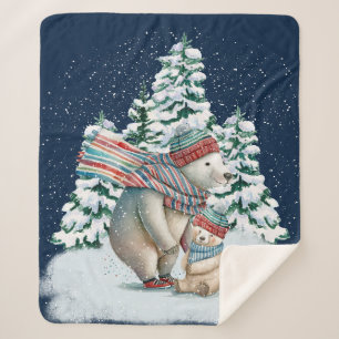 Süße Wasserfarben-Eisbären Sherpadecke