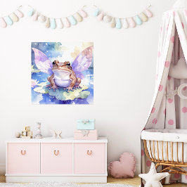 Süße Wasserfarben-Fee-Frosch | Mädchen-Kinderzimme Poster