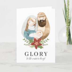 Süße Wasserfarben-Geburts-Glorie Christliches Weih Feiertagskarte