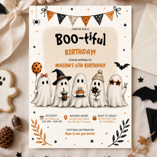 Süße Wasserfarben-Halloween-Geisterparty (Geburtst Einladung