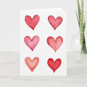 Süße Wasserfarben-Herzen-Karte Karte