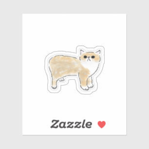 Süße Wasserfarben-Katze-Illustration Aufkleber