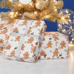 Süße Wasserfarben-Lebkuchen-Weihnachtsverpackung Geschenkpapier