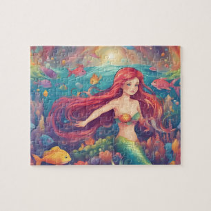 Süße Wasserfarben-Meerjungfrau Puzzle