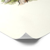 Süße Wasserfarben-Peeking-Waschbär-Waldkunst Poster (Ecke)