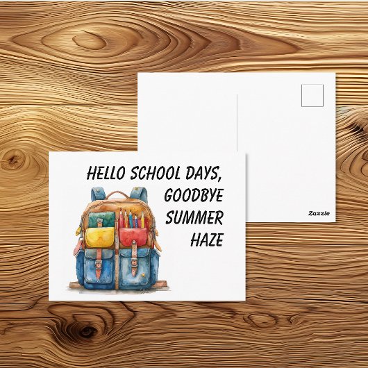 Süße Wasserfarben-Schultage-Rucksack Postkarte