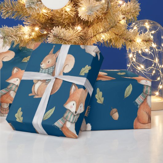 Süße Wasserfarben-Waldtiere Geschenkpapier (Feiertage)