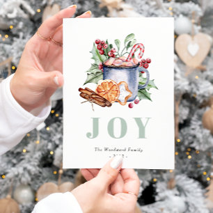 Süße Wasserfarben-Weihnachtsleckereien-Festtagspos Feiertagspostkarte