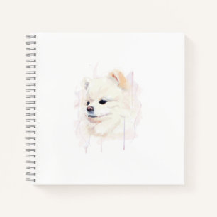 Süße Wasserfarbenmalerei eines Pomeranian-Hundes Notizblock