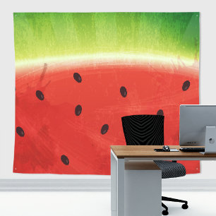 Süße Wassermalfarbe Wassermelone Riesiges lustiges Wandteppich