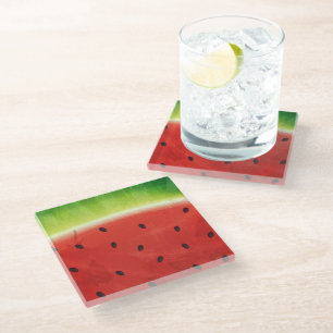 Süße Wassermalfarben-Wassermelone Riesige lustige  Glasuntersetzer