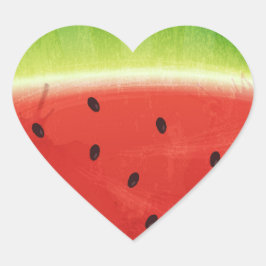 Süße Wassermalfarben-Wassermelone Riesige lustige Herz-Aufkleber