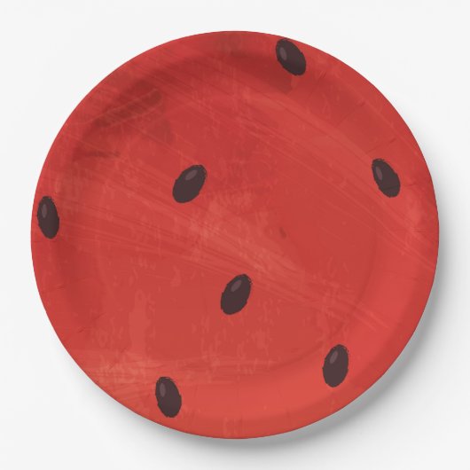 Süße Wassermalfarben-Wassermelone Riesige lustige Pappteller (Vorderseite)
