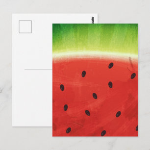 Süße Wassermalfarben-Wassermelone Riesige lustige Postkarte