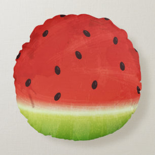 Süße Wassermalfarben-Wassermelone Riesige lustige Rundes Kissen