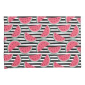 Süße Wassermelone auf den Streifen schwarz u. Kissenbezug (Vorderseite-Rechts)